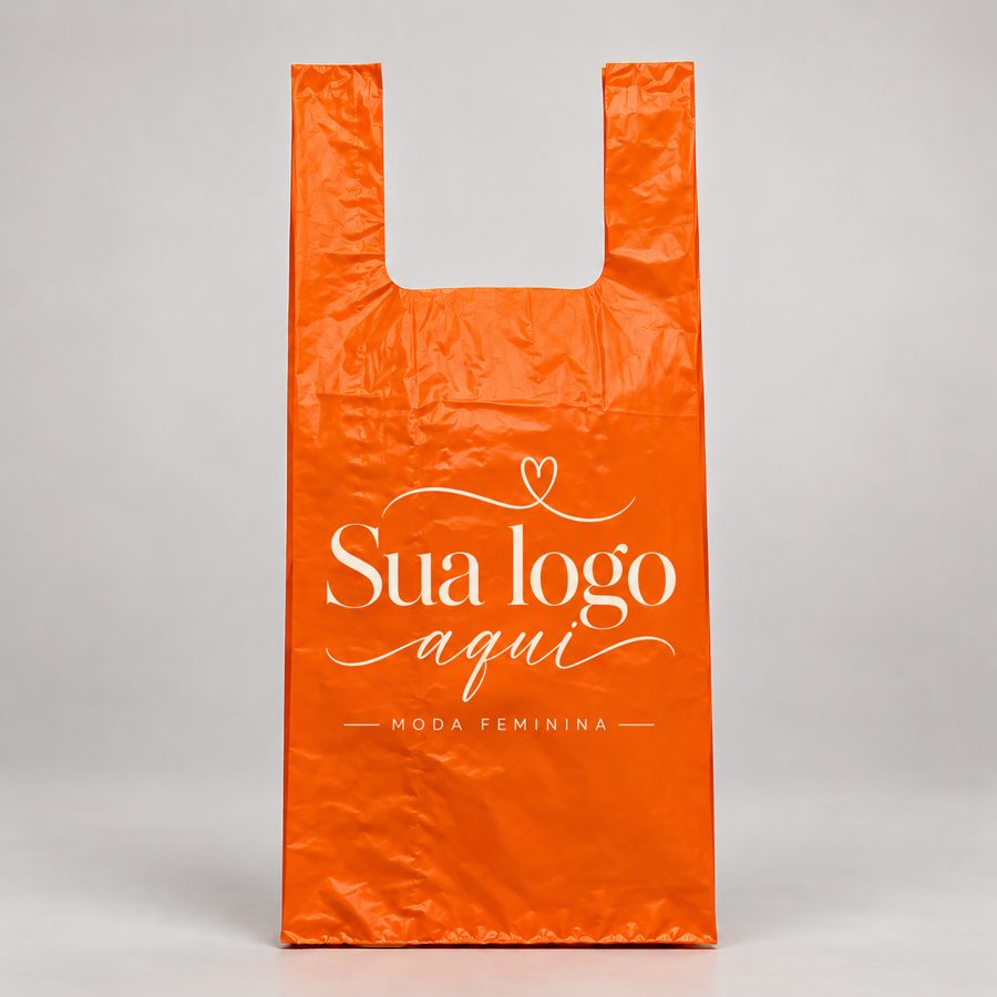 Sacola alça camiseta laranja